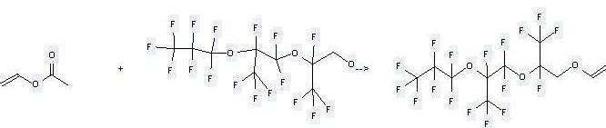 1-Propanol,2,3,3,3-tetrafluoro-2-[1,1,2,3,3,3-hexafluoro-2-(1,1,2,2,3,3,3-heptafluoropropoxy)propoxy]- can be used to produce [2,3,3,3-tetrafluoro-2-(hexafluoro-heptafluoropropyloxy-propoxy)-propoxy]-ethene at the temperature of 0 - 10 °C